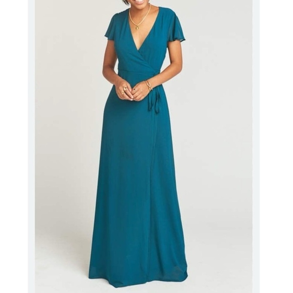 Show Me Your MuMu Noelle Wrap Maxi Dress In Deep Jade Size S